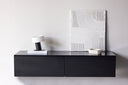 Designer TV-Lowboard Noirra – schwebendes Design an Schwaarz