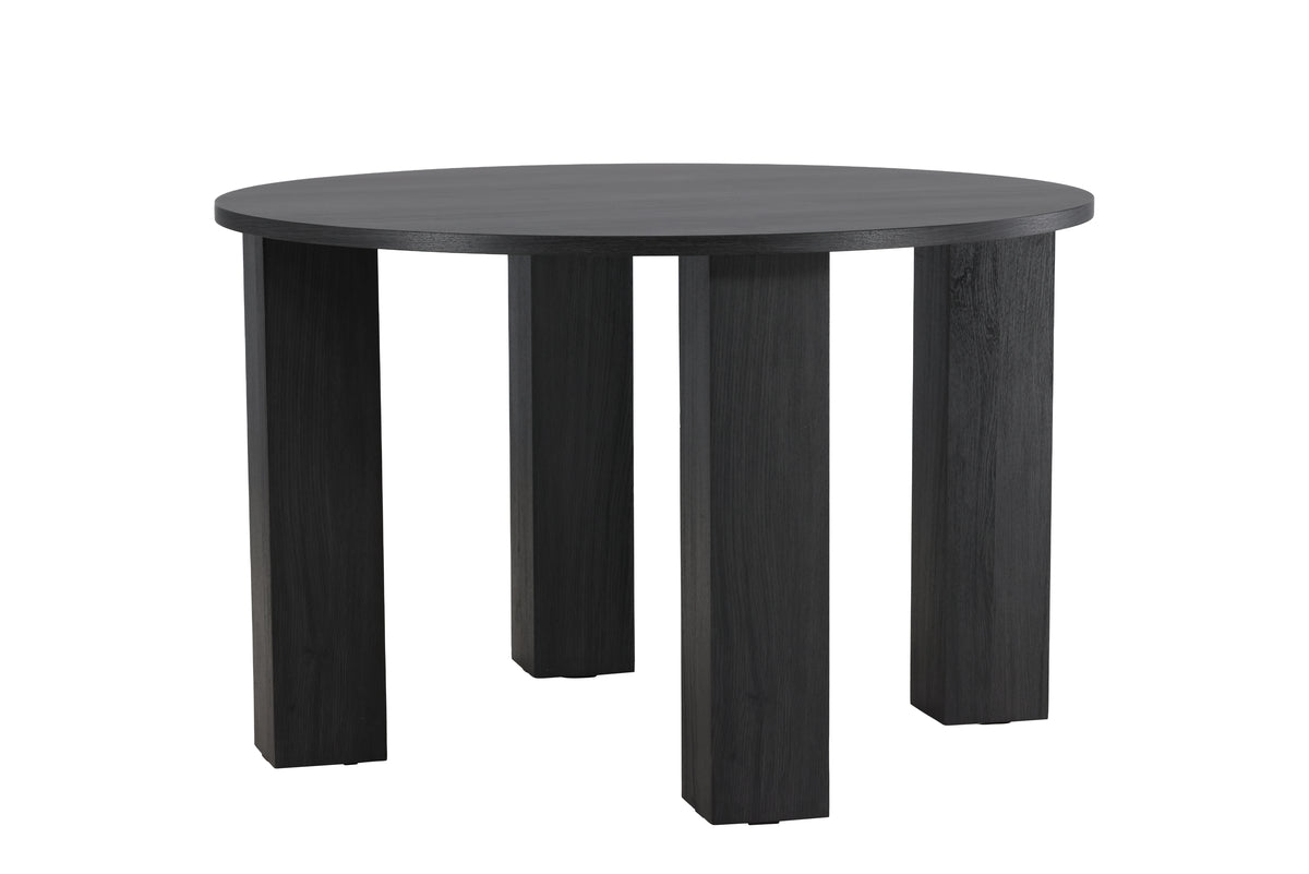 Dining table Baylin – a round dining table in black MDF