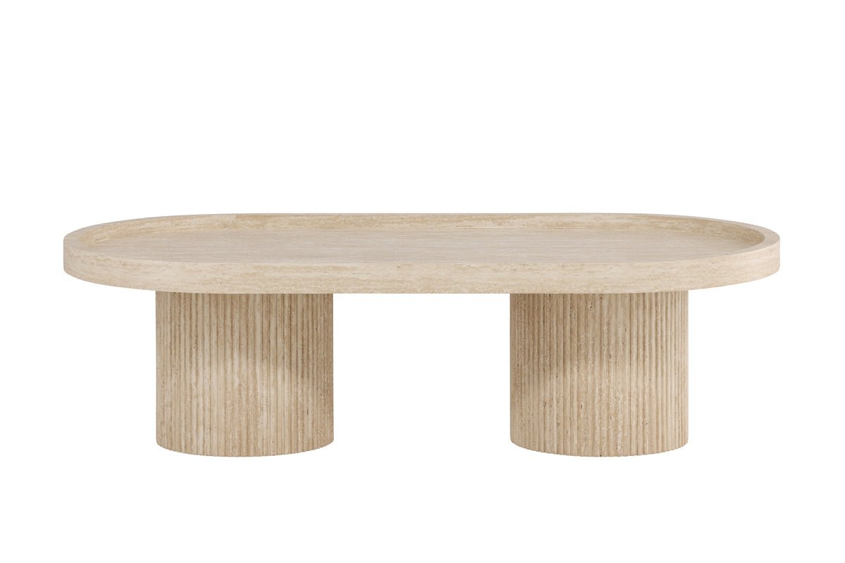 Table basse Belize - en Beige avec un bord haut