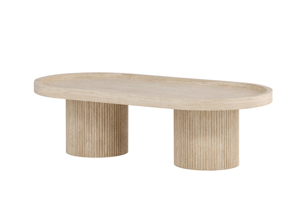 Table basse Belize - en Beige avec un bord haut