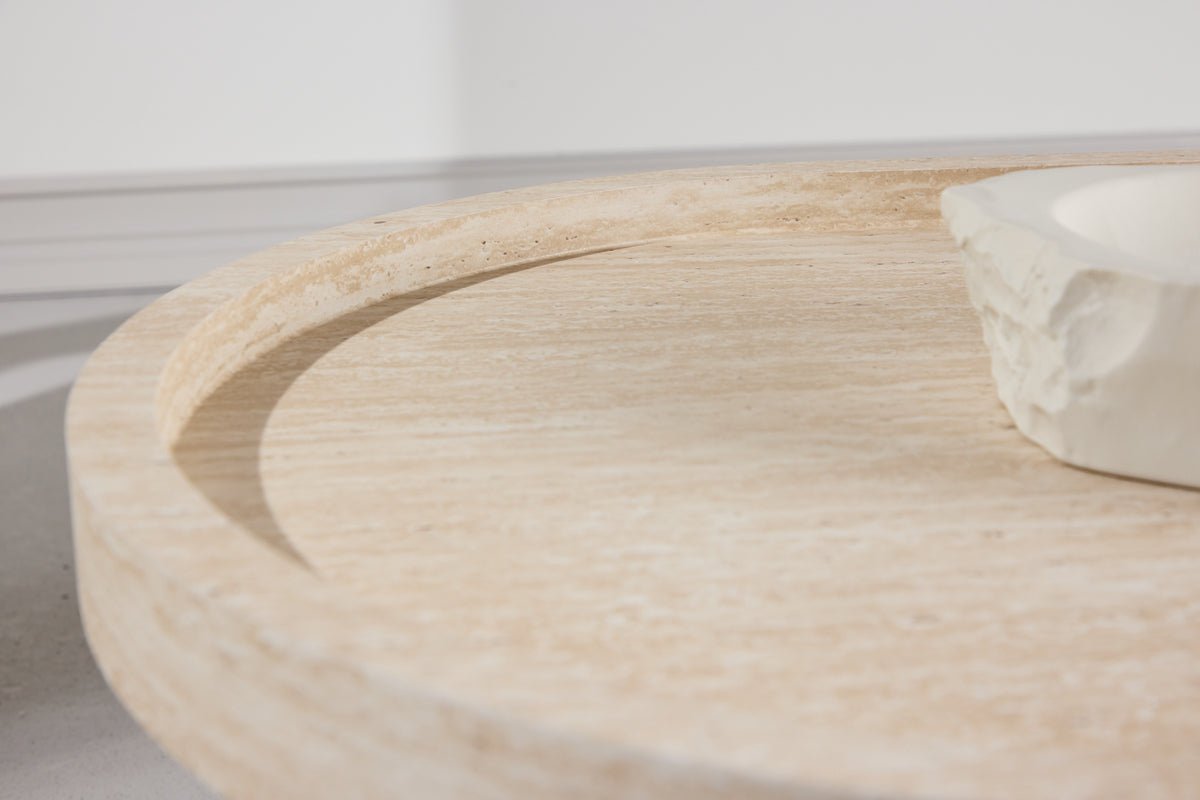 Table basse Belize - en Beige avec un bord haut