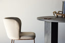 Ensemble de 2 chaises Coffee avec tissu en velours beige doux