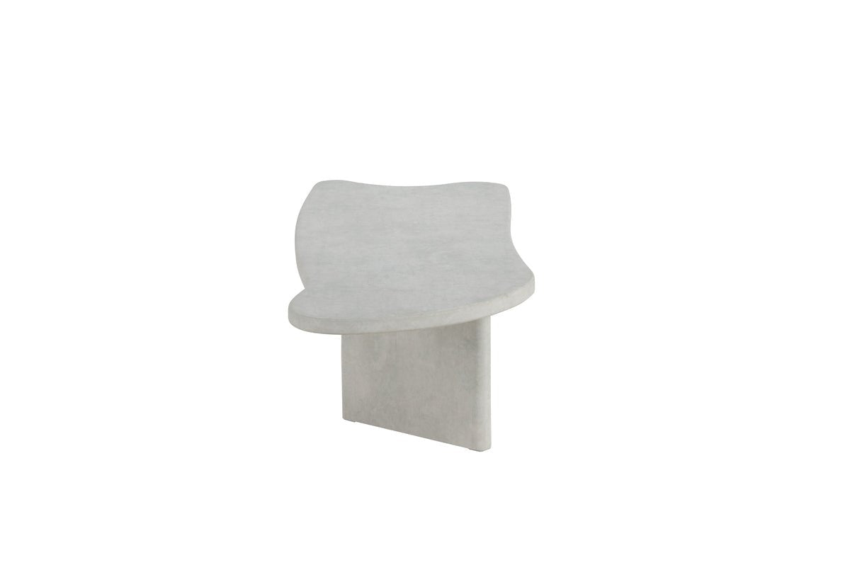 Table basse Adam - en aspect béton gris clair avec design asymétrique