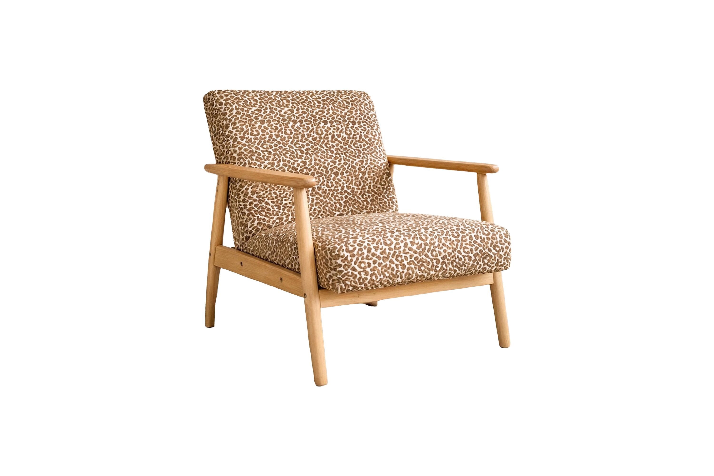 Armchair Lareen - made of rubberwood with designer upholstery