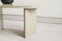 Couchtisch/Beistelltisch Sonaro – 70 × 45 cm in Beige mit Glasplatte