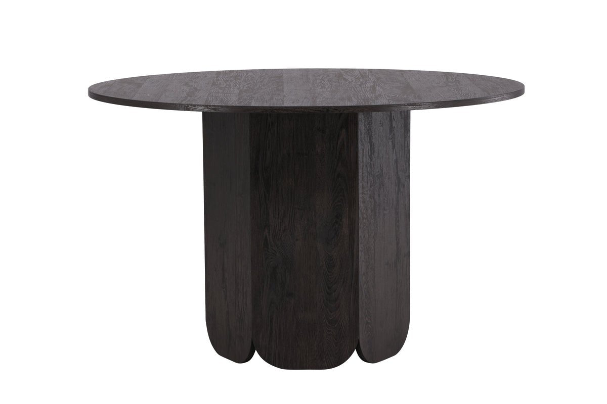 Dining table Agesta - round dining table with tabletop in Light Gray, mocha, and Black