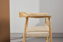 Ensemble de 2 - Chaise Leli en bois d'hévéa et tressage en corde