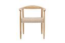 Ensemble de 2 - Chaise Leli en bois d'hévéa et tressage en corde