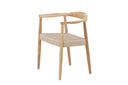Ensemble de 2 - Chaise Leli en bois d'hévéa et tressage en corde
