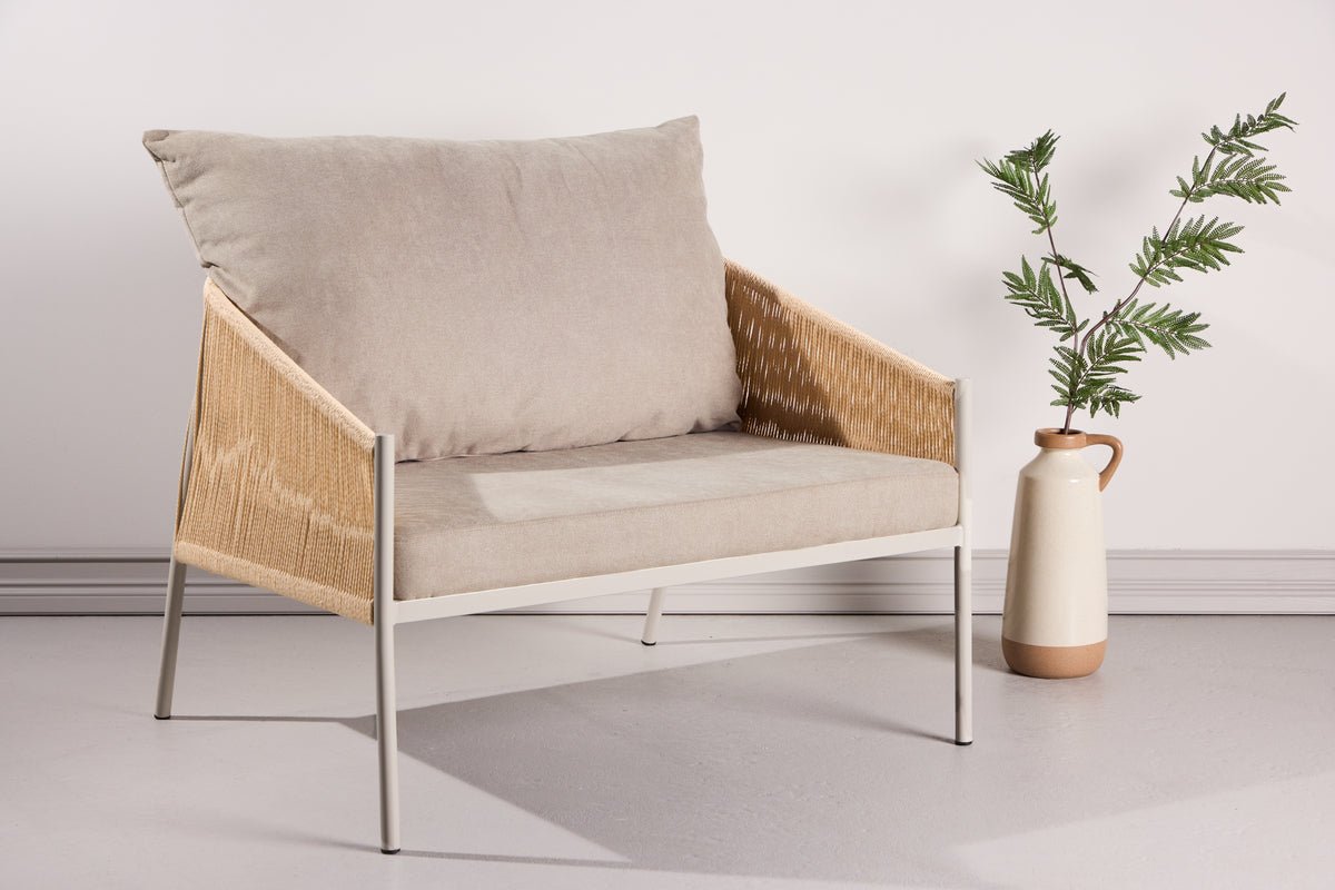 Armchair Jupiter - in Beige with linen texture