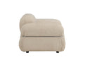 Fauteuil lounge design Mika – Beige, rembourrage velouté avec détails chromés