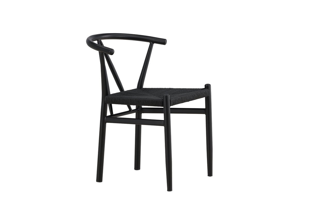 Chaise Fliou II - en Noir avec assise de couleur uniforme