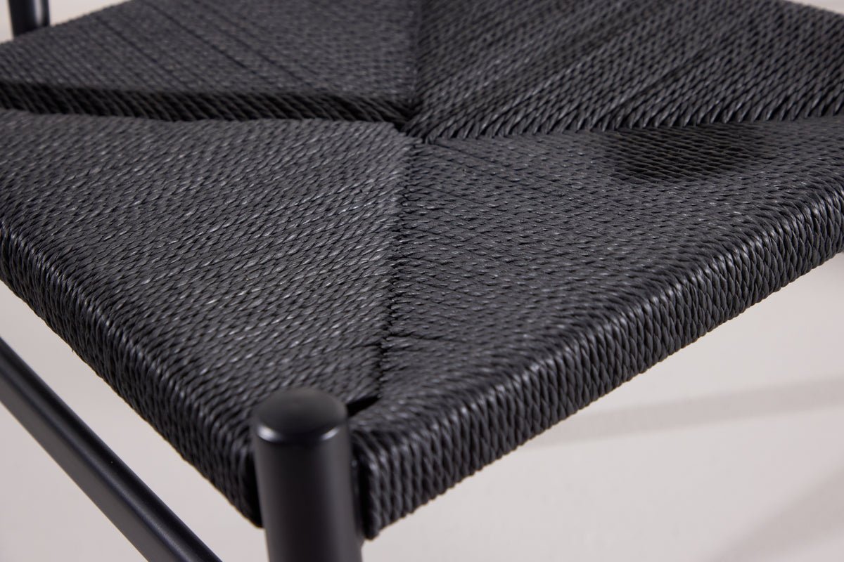 Chaise Fliou II - en Noir avec assise de couleur uniforme