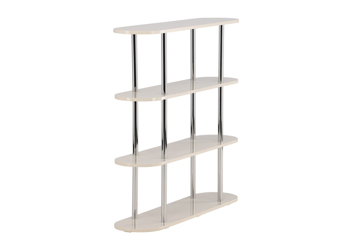 Shelf Marano – White with chrome struts in modern design