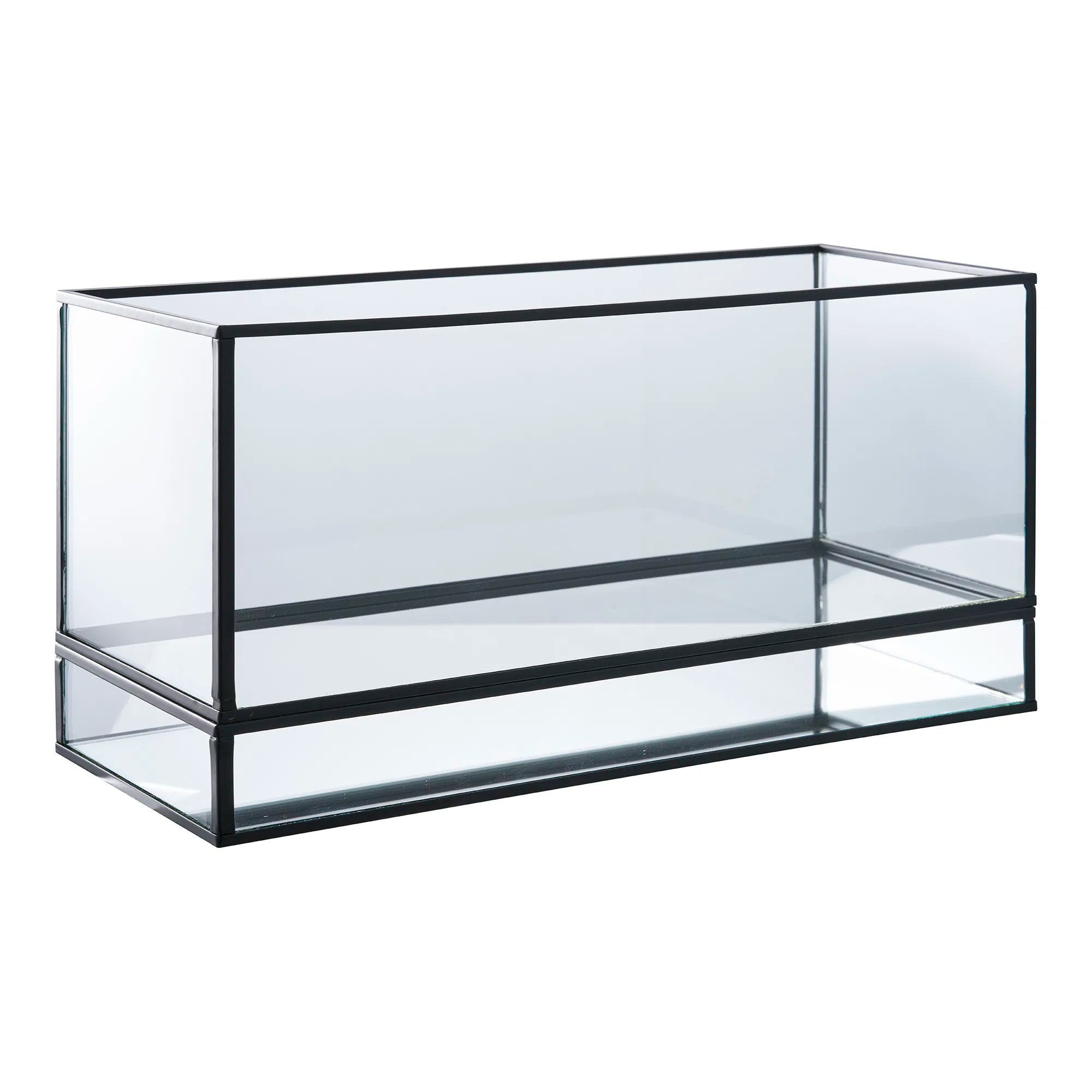 Candle holder "Ferro Recta" – Metal & Glass in Black
