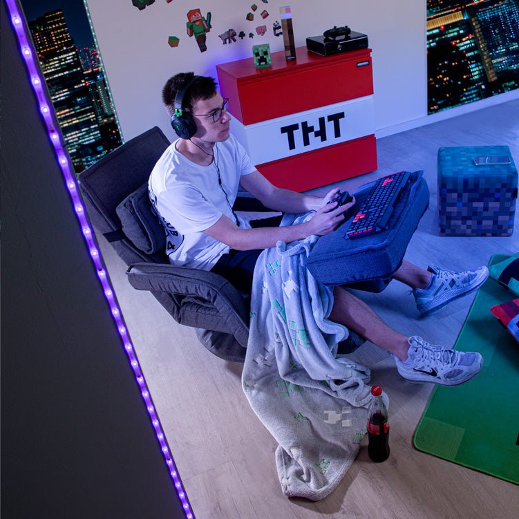 Minecraft cuddle blanket "Glow" – with glow-in-the-dark effect & soft fleece