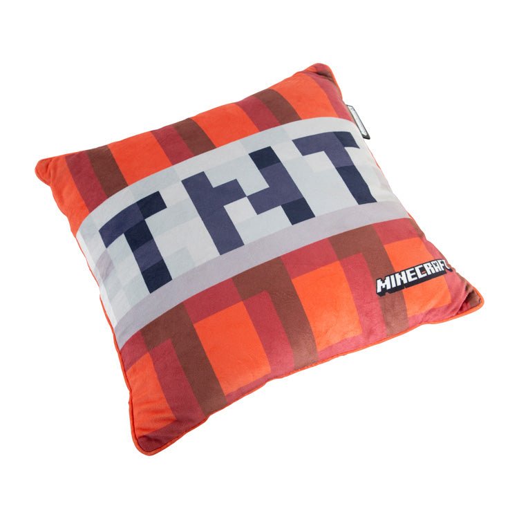 Minecraft Coussin décoratif « TNT Peluche » – avec rembourrage et aspect velours