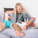 Minecraft Lieskëssen Steve – Relaxkëssen mat Réck- & Äermstëtz