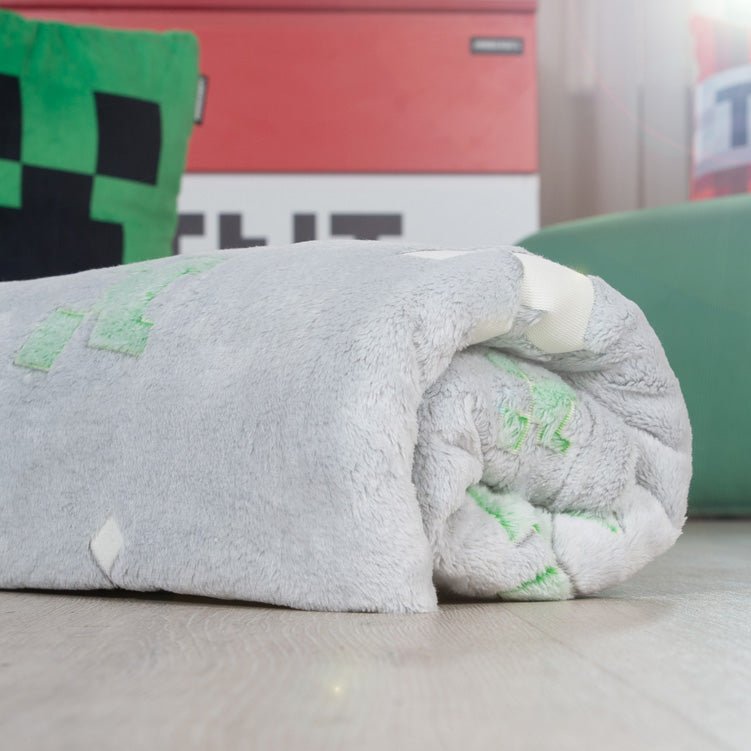 Minecraft cuddle blanket "Glow" – with glow-in-the-dark effect & soft fleece