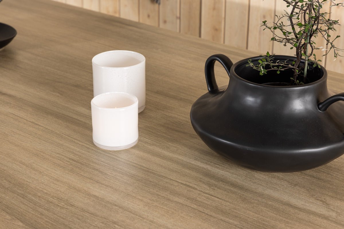 Gaart Iessdësch Fjord - 200x90 cm aus Aluminium a Glas an Wäiss