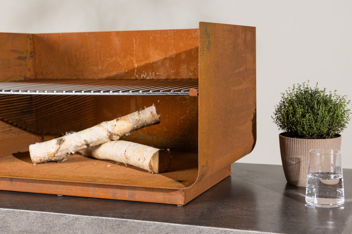 Cuisine extérieure Sella - en aluminium gris clair avec barbecue inclus