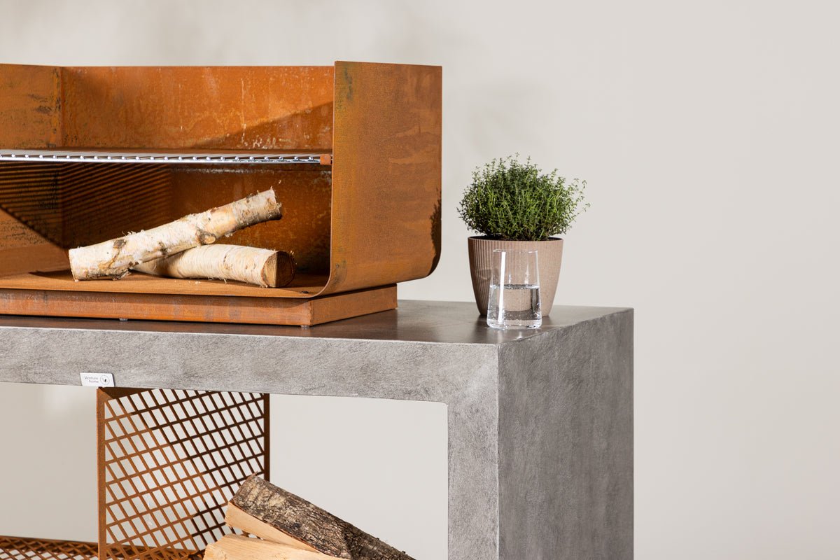 Cuisine extérieure Sella - en aluminium gris clair avec barbecue inclus