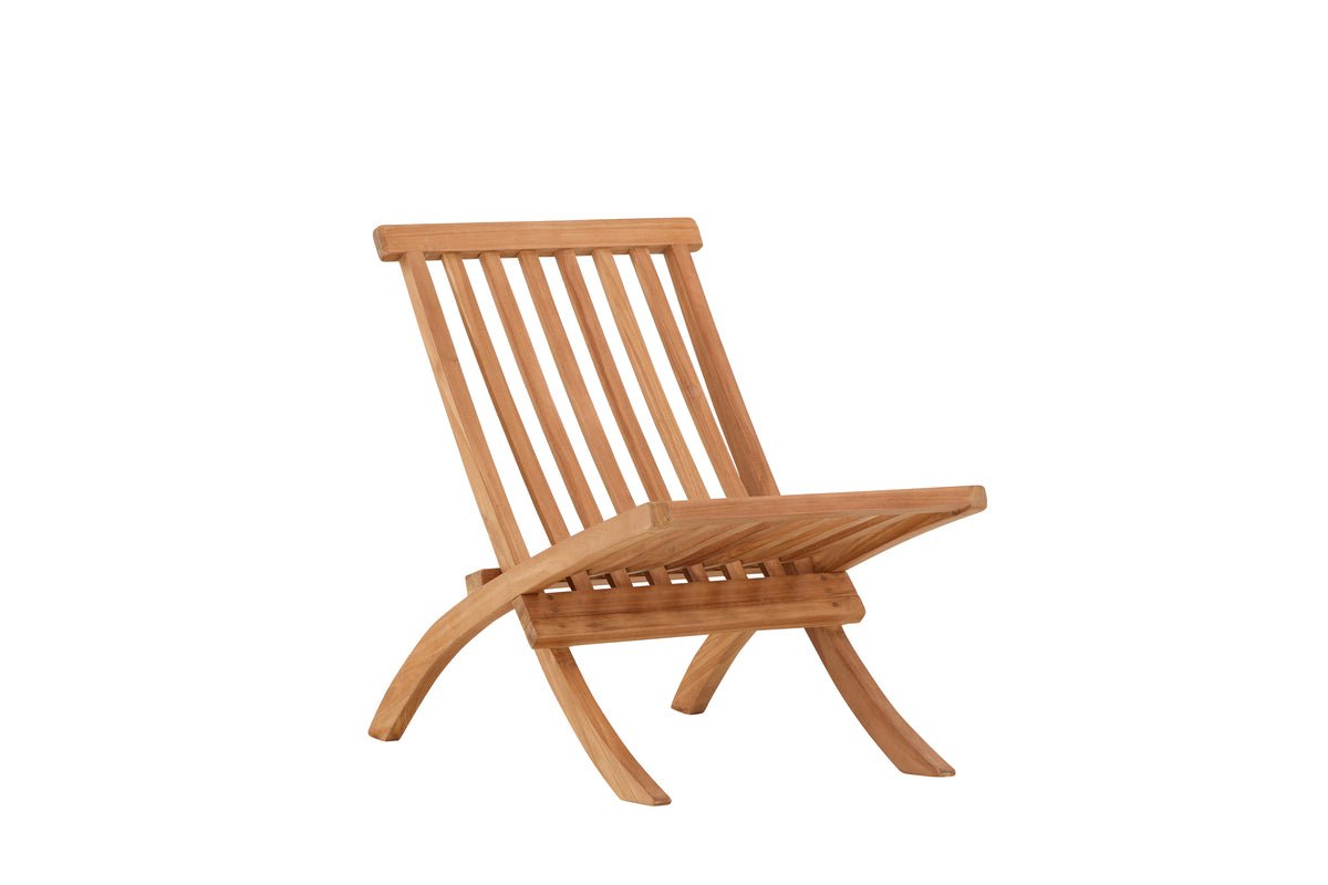 Fauteuil lounge de jardin June - en bois de teck à l'aspect naturel