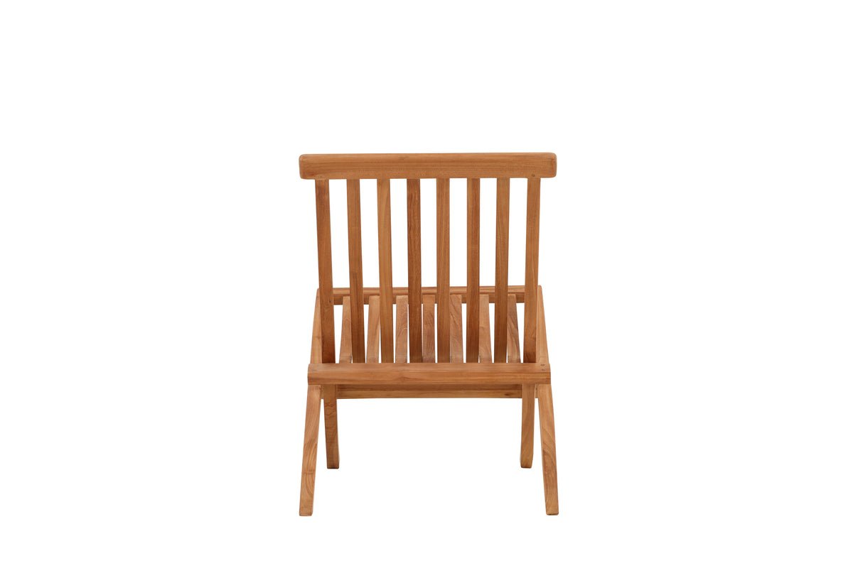 Fauteuil lounge de jardin June - en bois de teck à l'aspect naturel