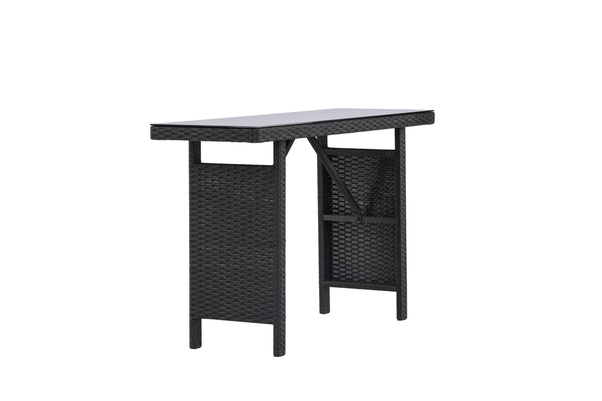 Garden Side Table Pandora - Made of Rattan and Glass in Black