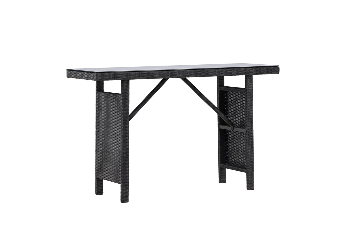 Garden Side Table Pandora - Made of Rattan and Glass in Black