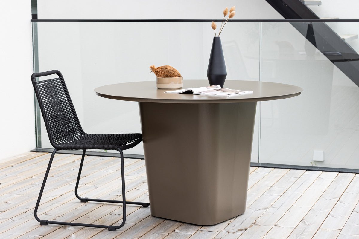 Garden Dining Table Calma - Ø 120cm made of brown aluminum