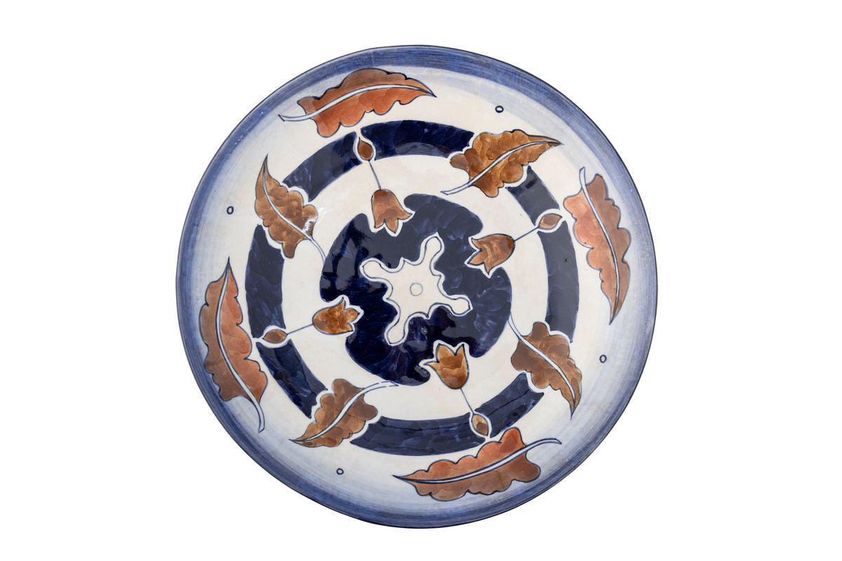 Base Tray Selma – Decorative Stoneware with Natural Motif