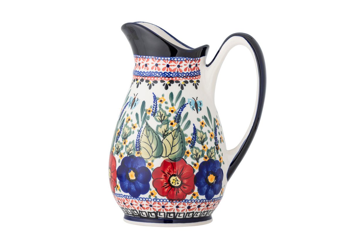 Jug Paloma – hand-decorated stoneware in color