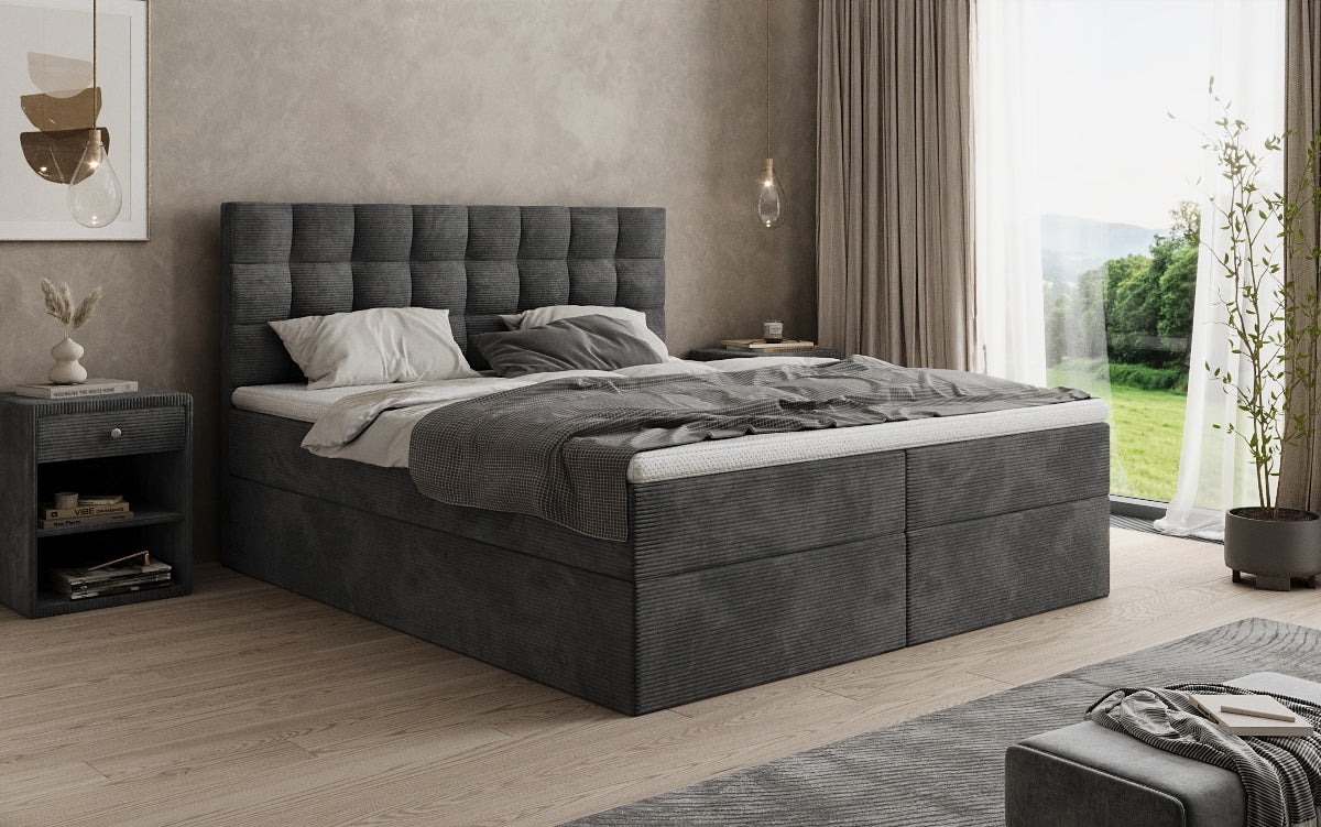 Boxspringbett Como an Cord mat Stauraum