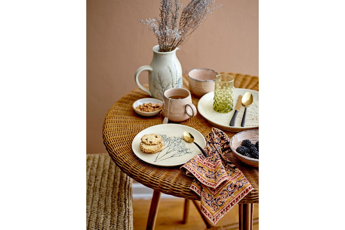 Dinnerware Set Elina – Hand-Painted Floral Design in Natural Tones (12-Piece)