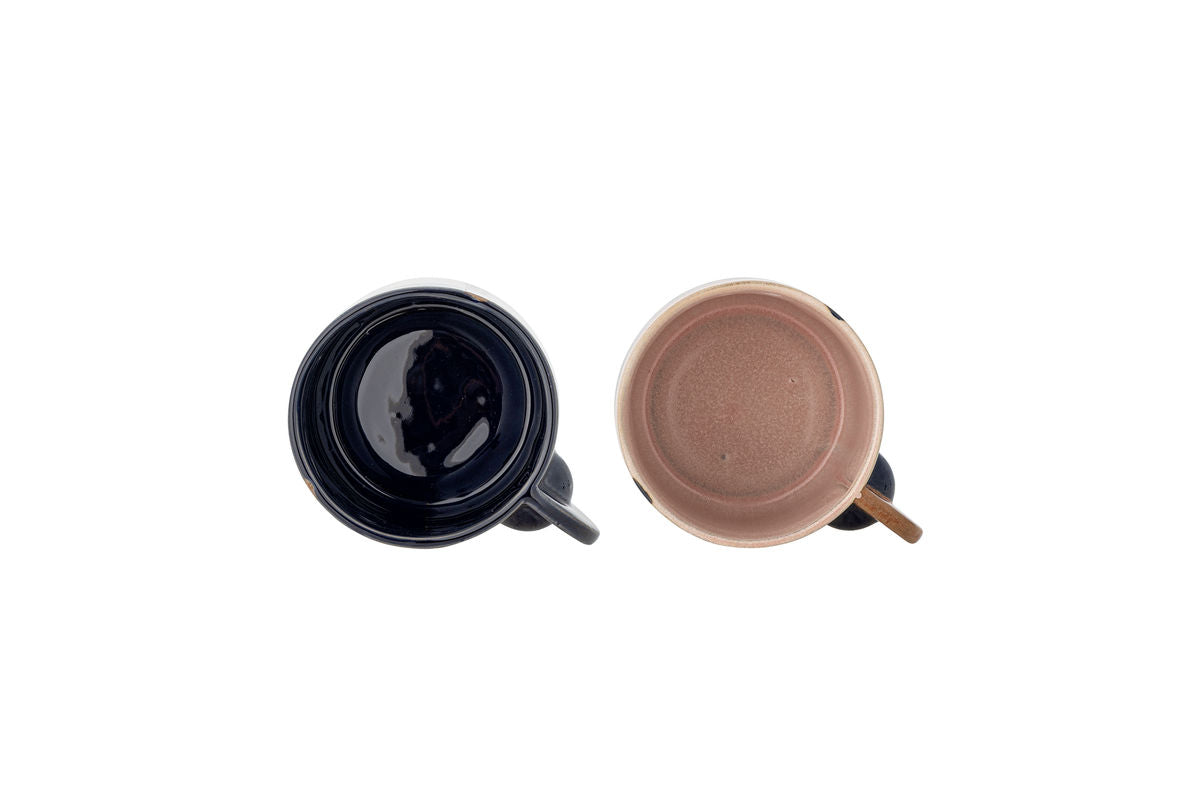 Ensemble de tasses Calida – Design géométrique avec glaçure réactive (lot de 2)