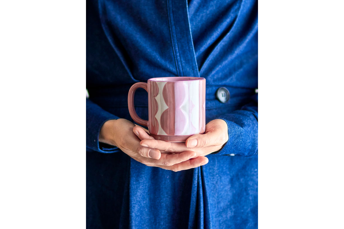 Becher Rosina – Hand-Painted Stoneware Mugs (Set of 4)