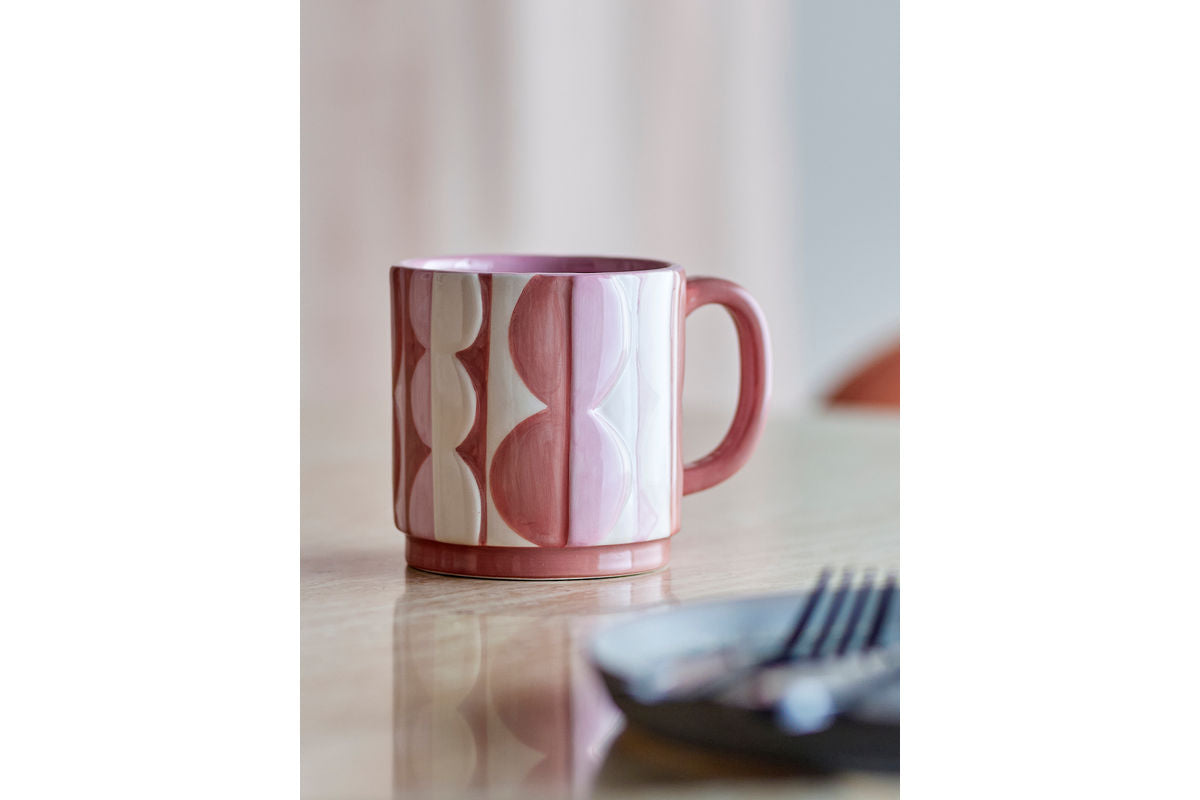 Becher Rosina – Hand-Painted Stoneware Mugs (Set of 4)