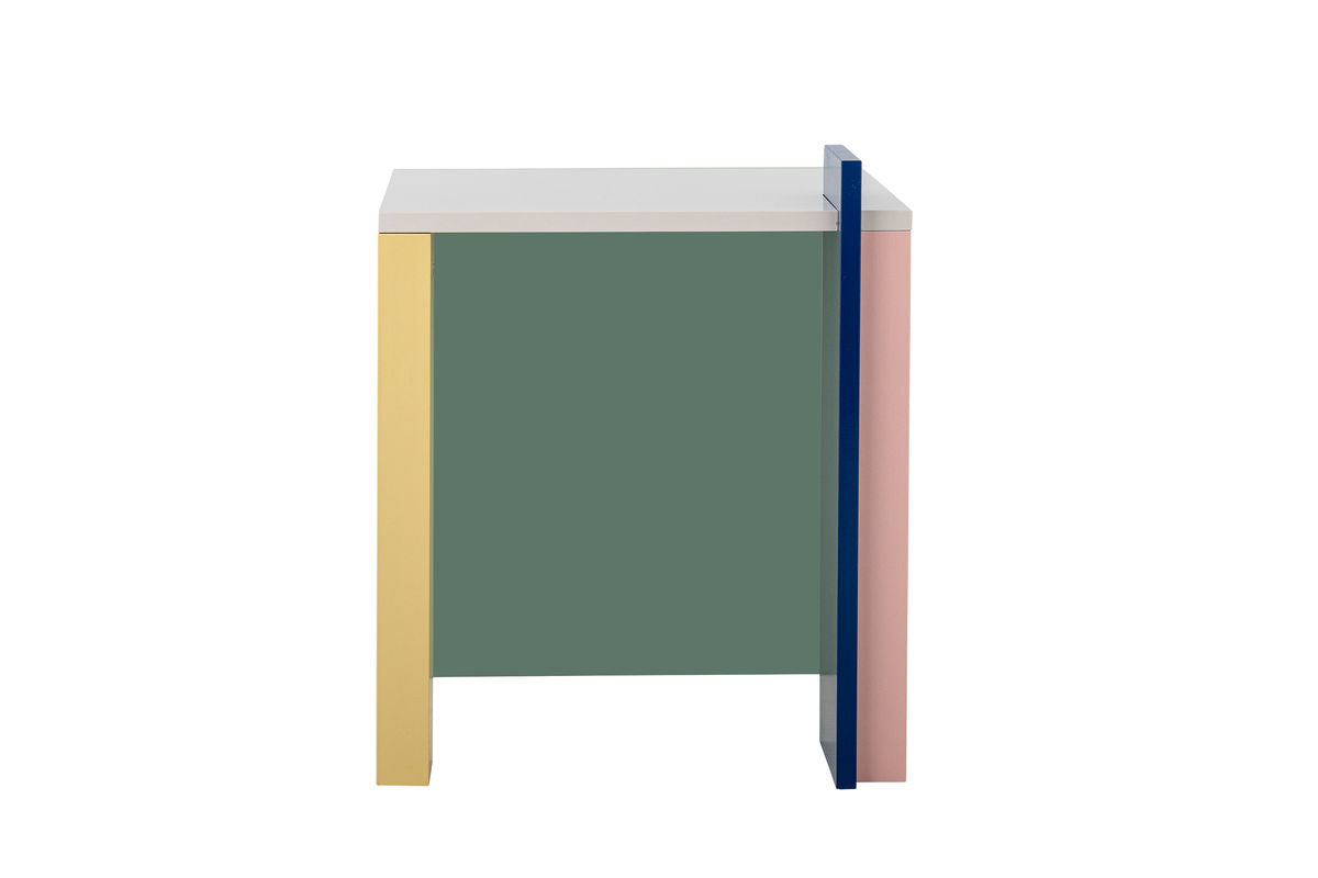 Beistelltisch Rudi – Zartt Faarfwierk a Rosa, Giel a Grom