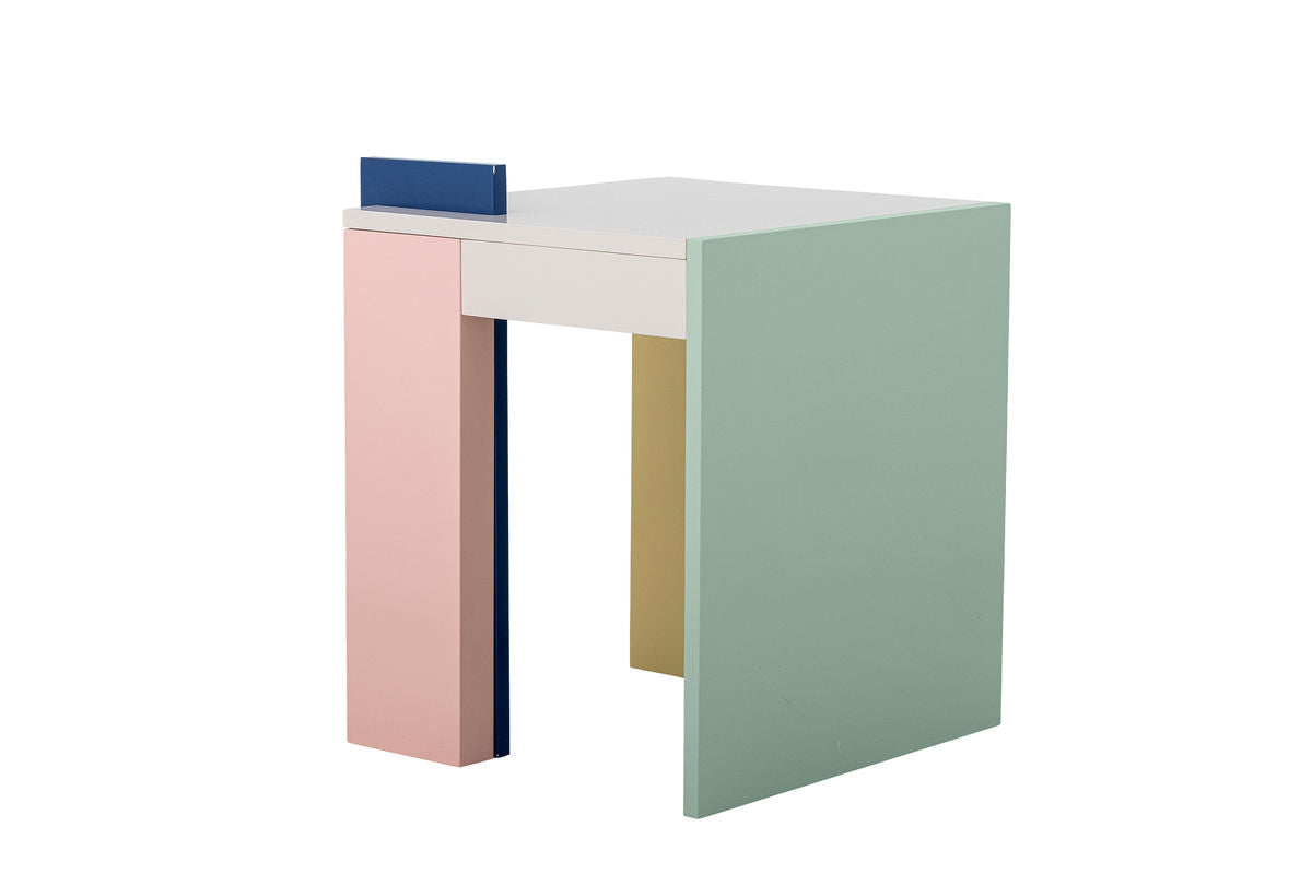 Beistelltisch Rudi – Zartt Faarfwierk a Rosa, Giel a Grom