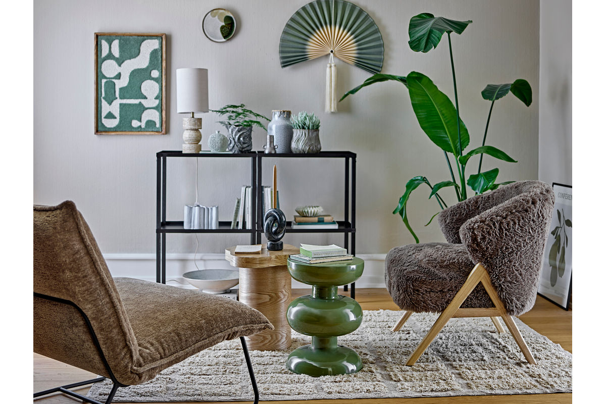 Table d'appoint Zuko – Design sculptural en vert brillant