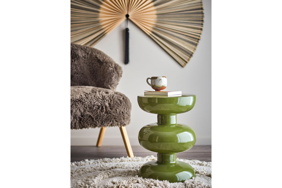 Table d'appoint Zuko – Design sculptural en vert brillant