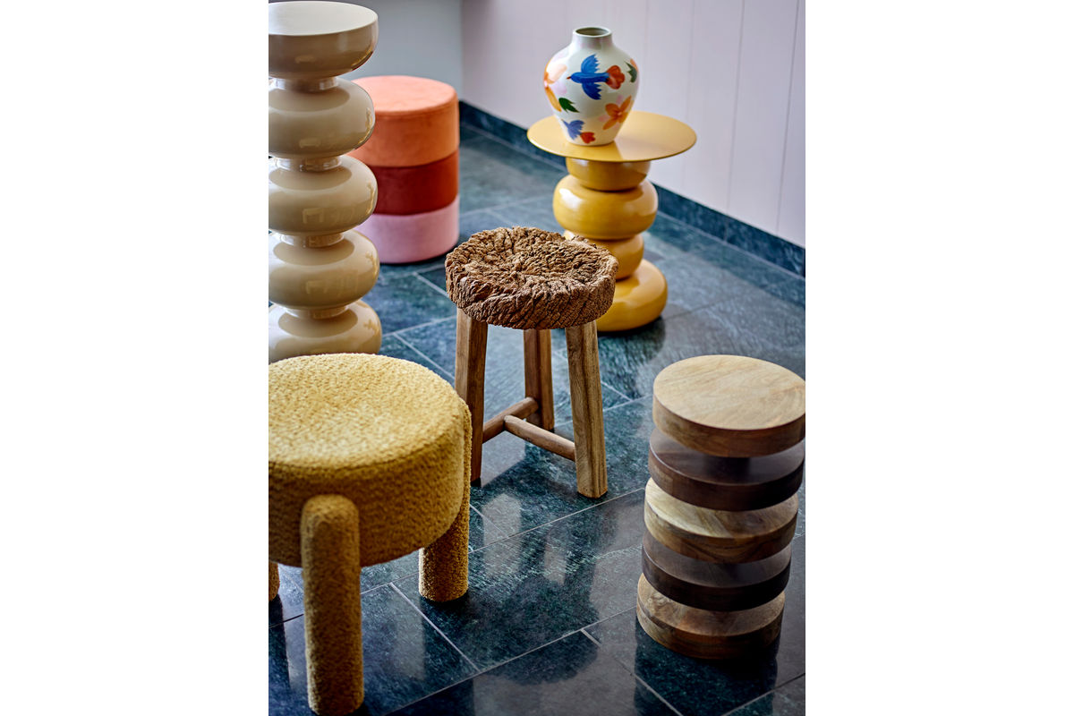 Table d'appoint Becca – Design sculptural en jaune brillant