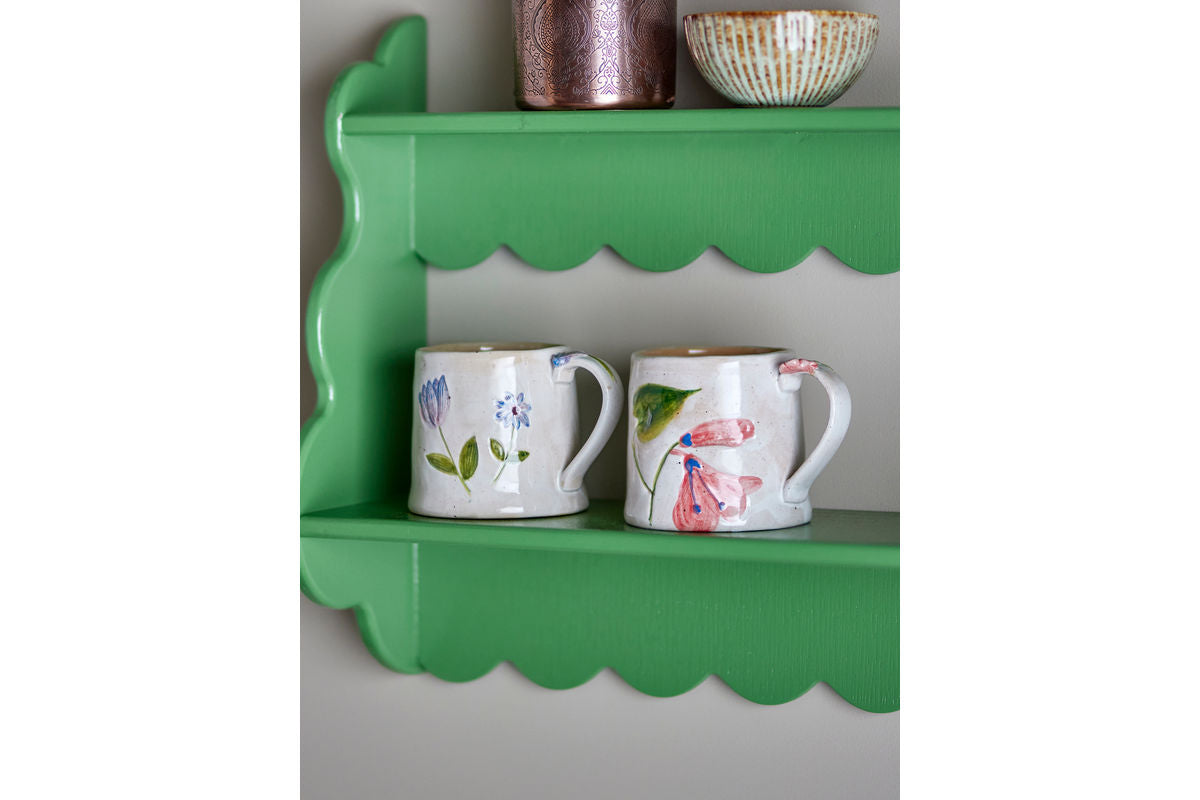 Set of 2 Luni Mugs – made of stoneware with floral motifs