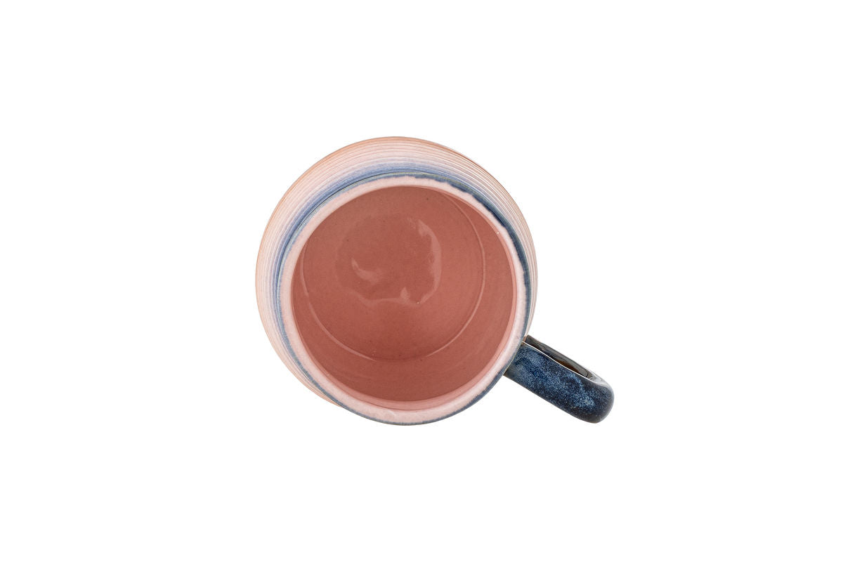 Gabi Cup Set – Ribbed Stoneware Cups with Gentle Color Gradient (Set of 4)