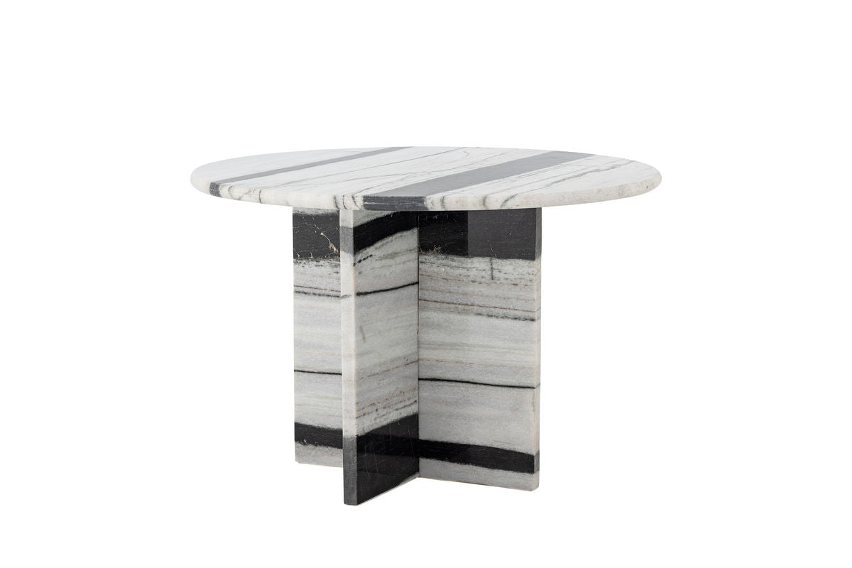 Table basse Alvaro – Marbre sculptural en blanc et noir