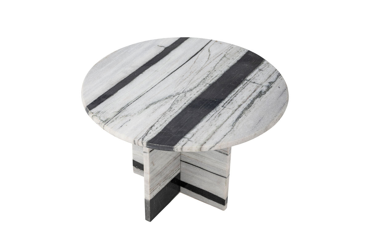 Table basse Alvaro – Marbre sculptural en blanc et noir