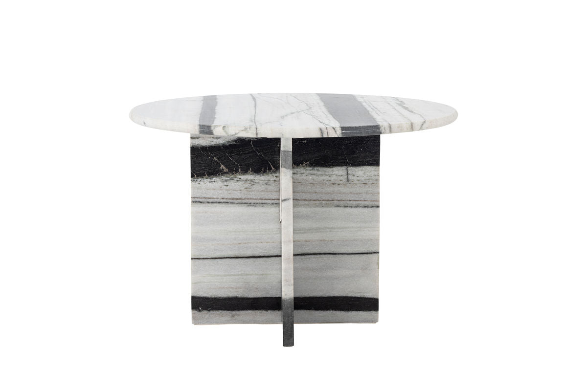 Table basse Alvaro – Marbre sculptural en blanc et noir