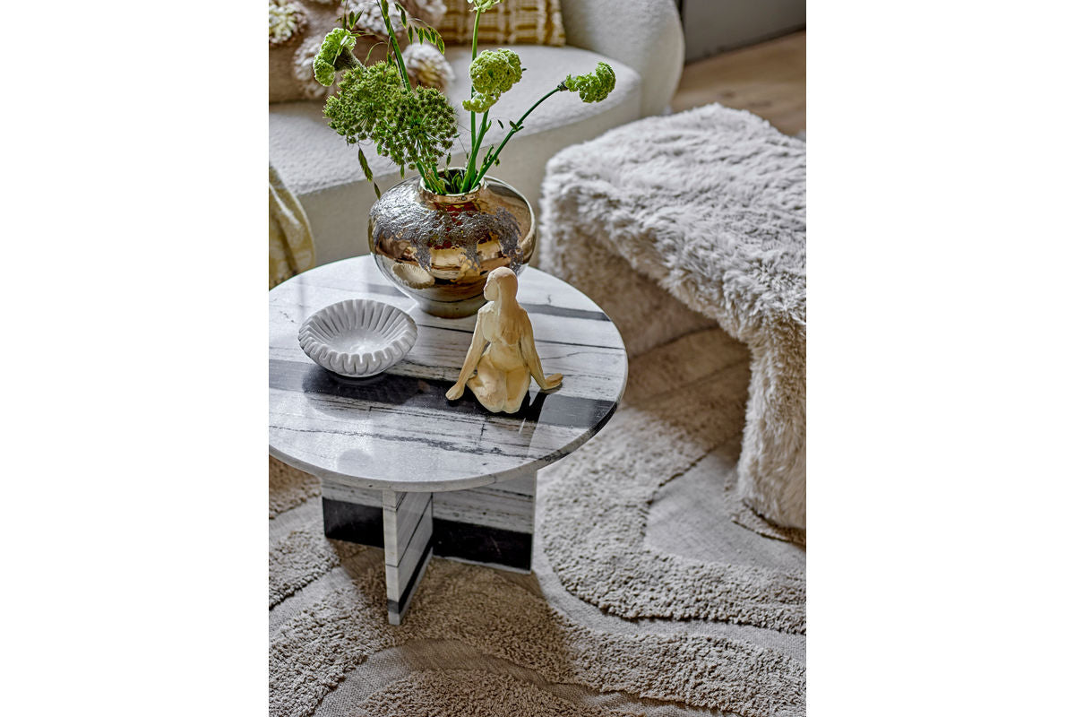 Table basse Alvaro – Marbre sculptural en blanc et noir