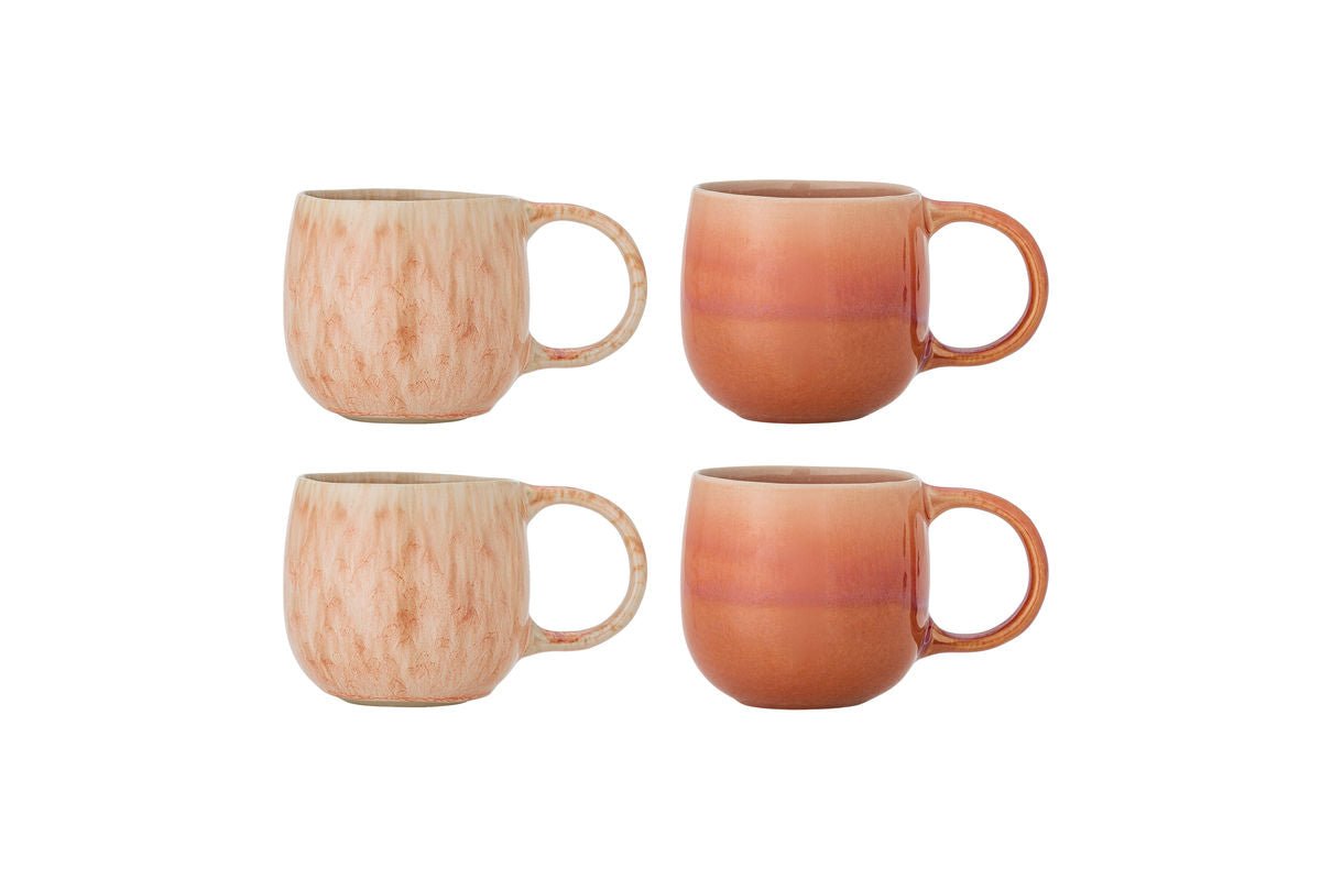 Ensemble de tasses Ikki – Émail réactif en tons rosés (lot de 4)
